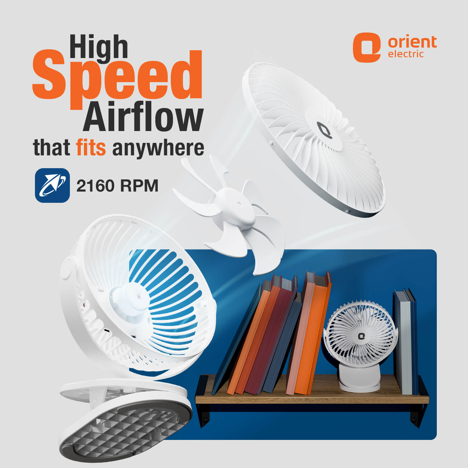 White Orient Orbis Personal Fan