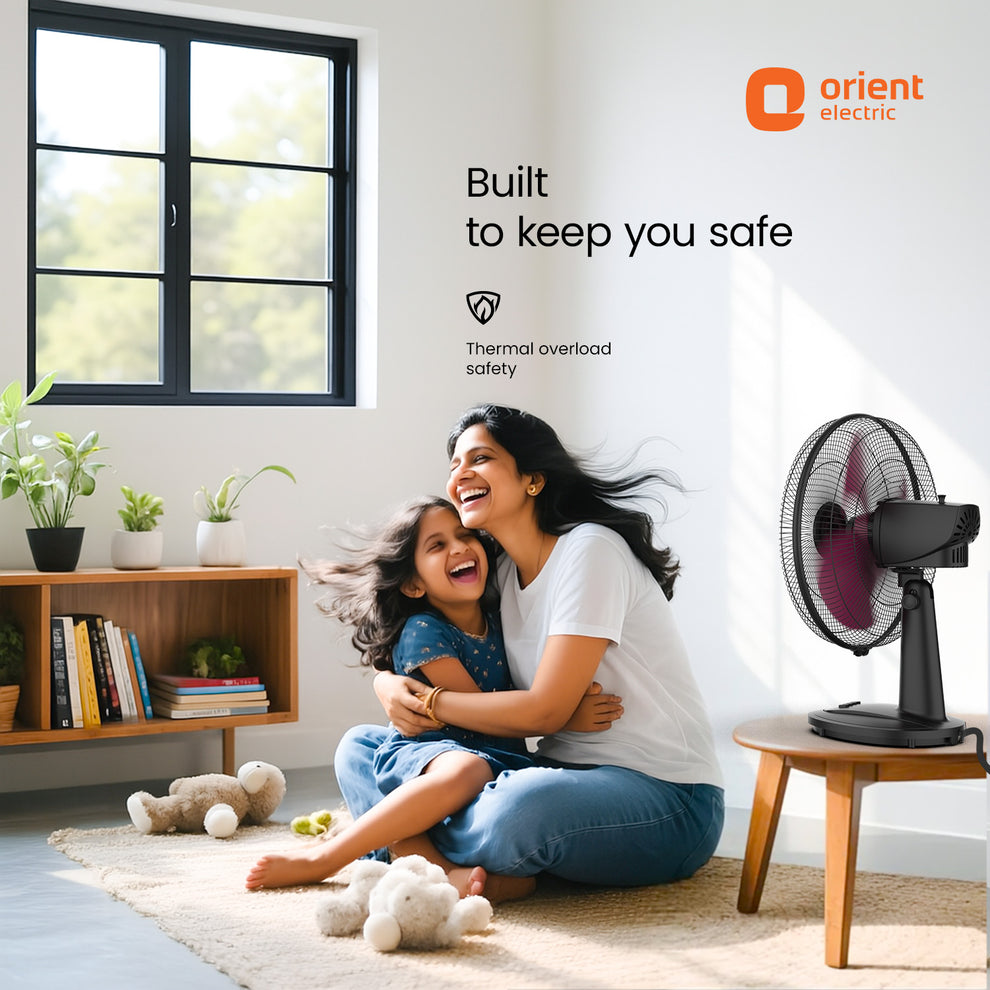 Red Black Table Fan Orient