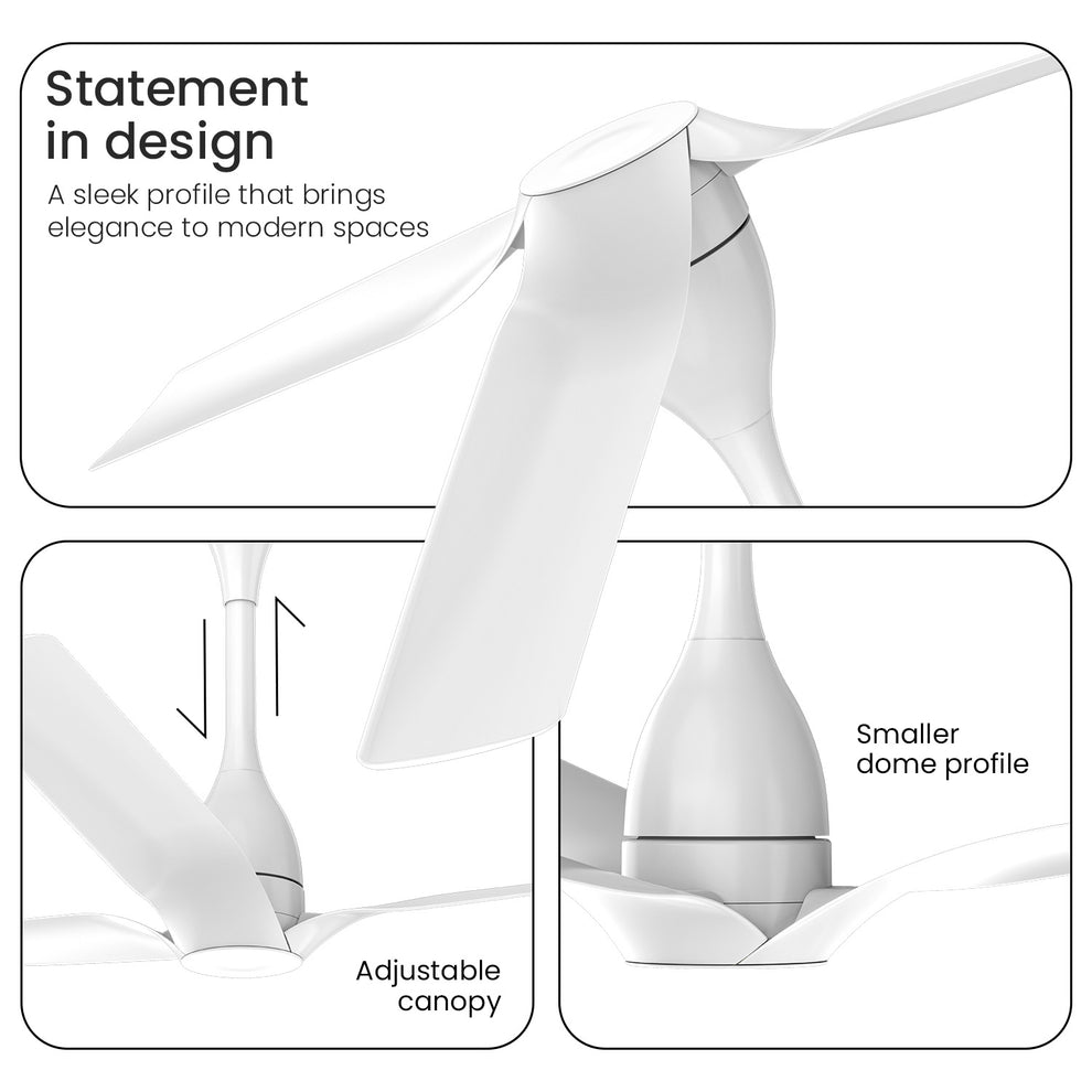1200MM White Aerosilent BLDC Ceiling Fan Orient