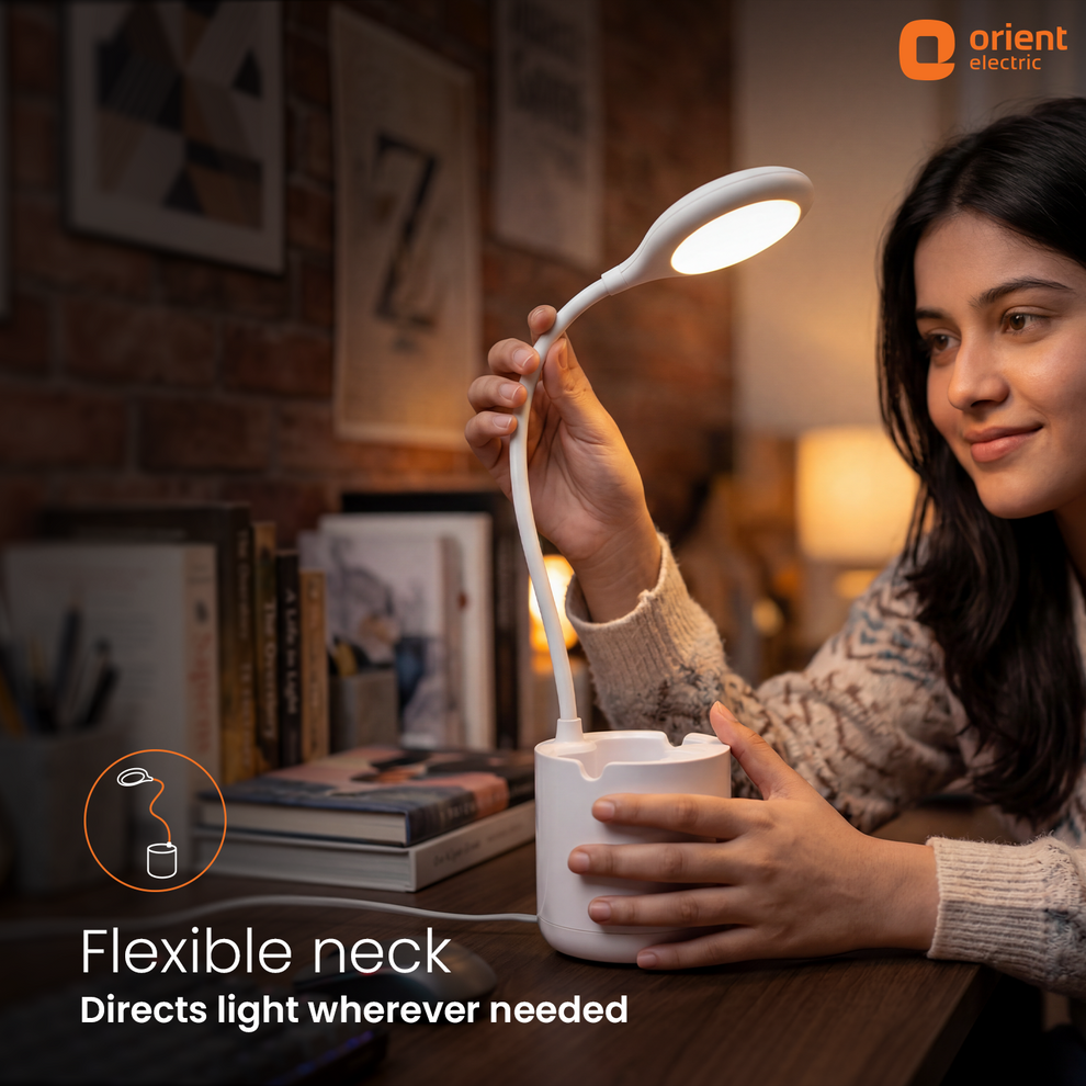arc rechargeable led table lamp 6w white with adjustable neck to direct lights wherever needed