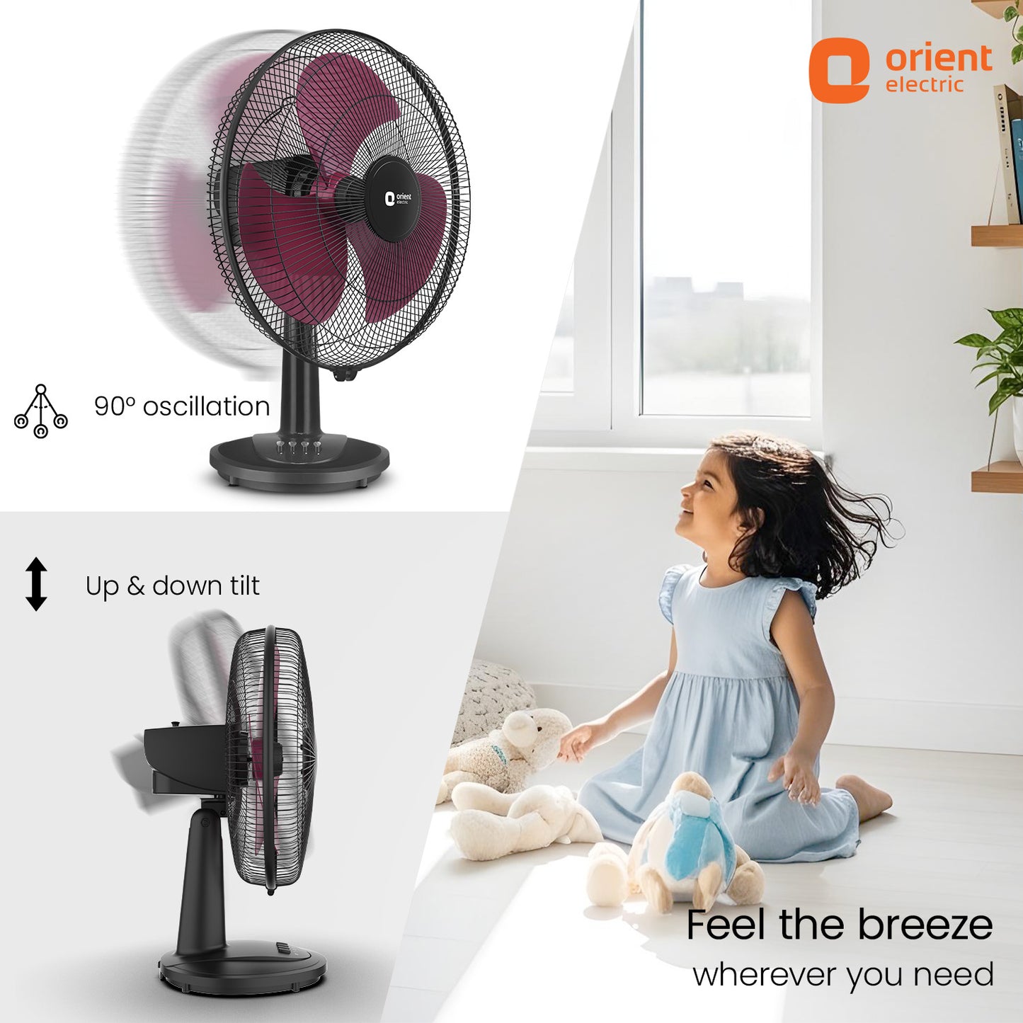 Red Black Table Fan Orient