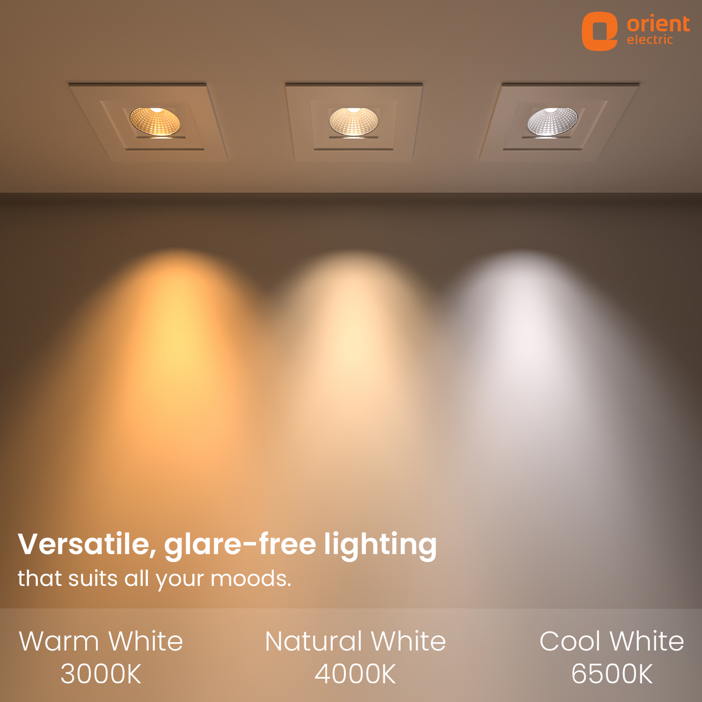 Black, 6W, 12W, 18W, Warm White, Natural White, Cool White