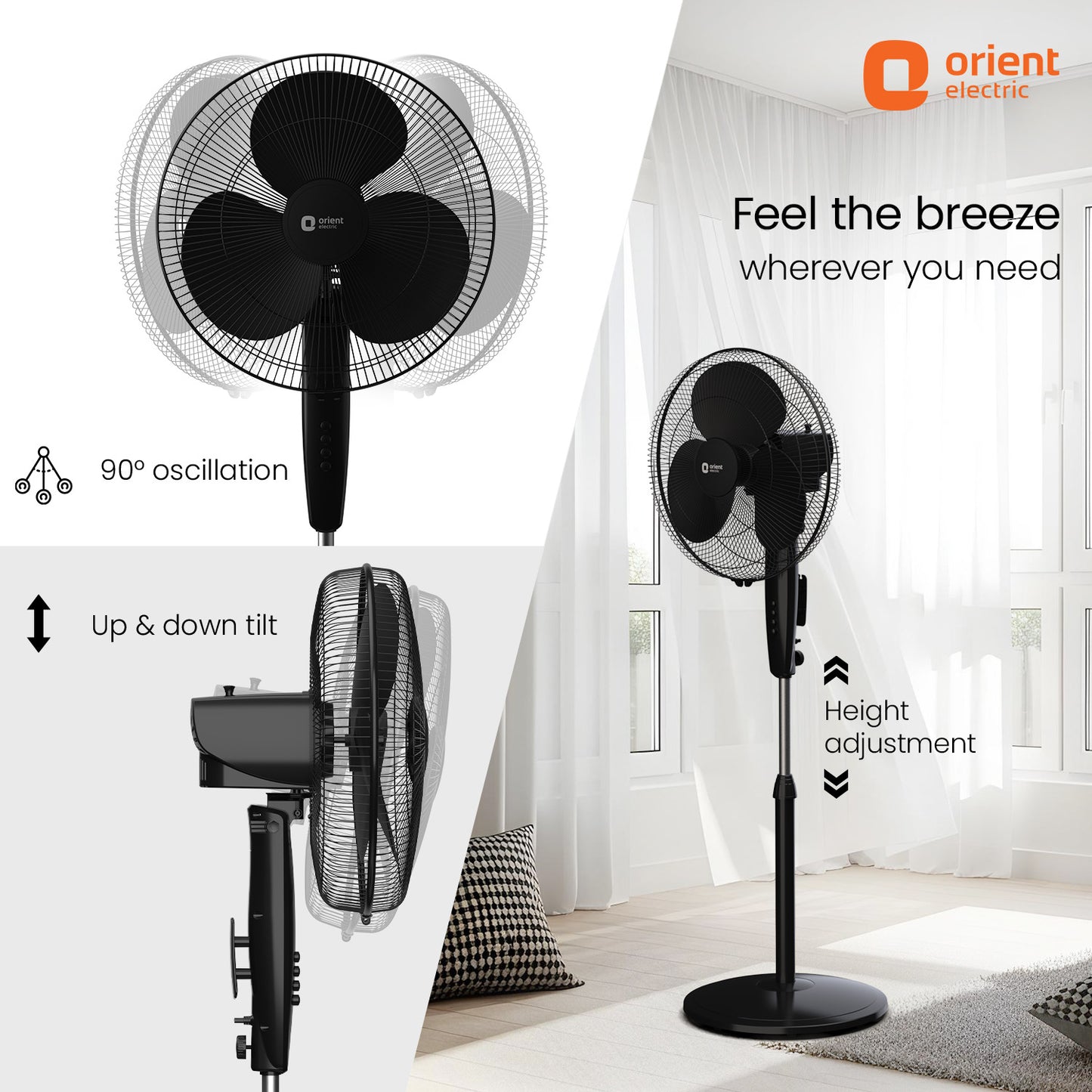 Black standing fan Stand 31 Neo from Orient