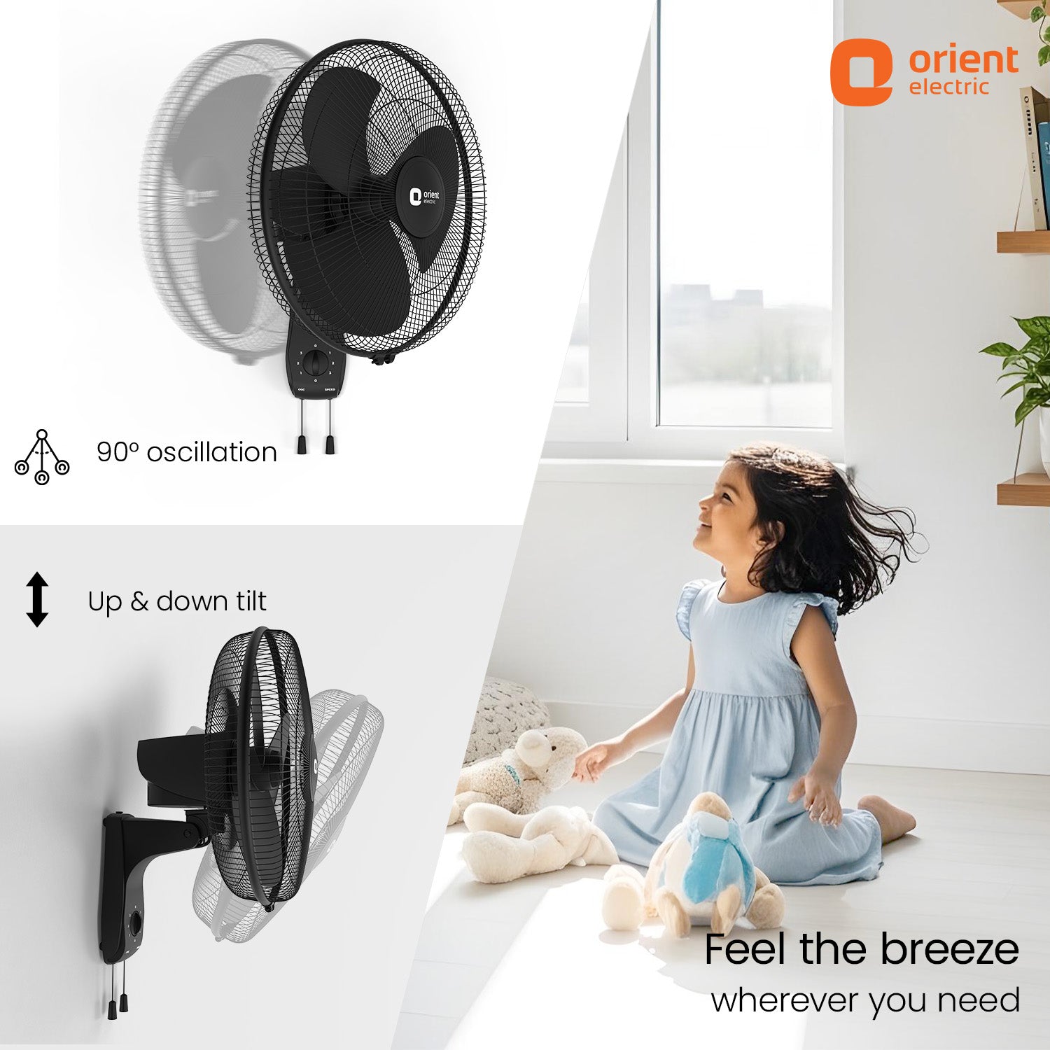 Black Wall Fan Orient Electric
