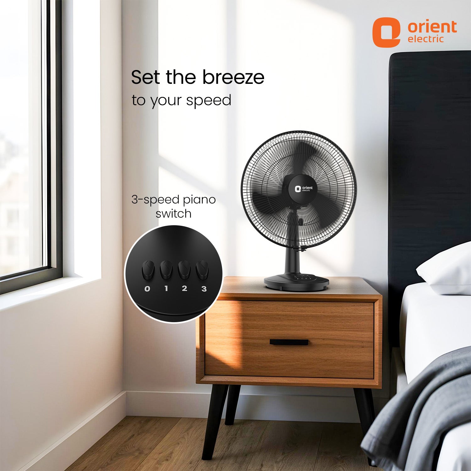 Black Table Fan Orient