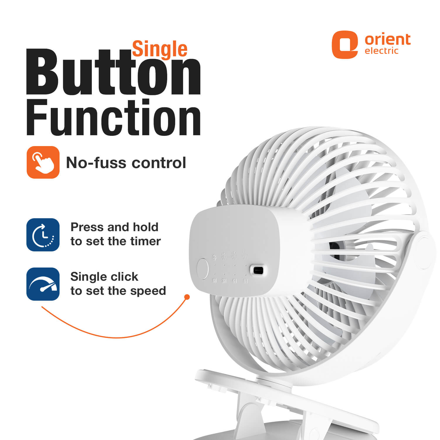 White Orient Orbis Personal Fan