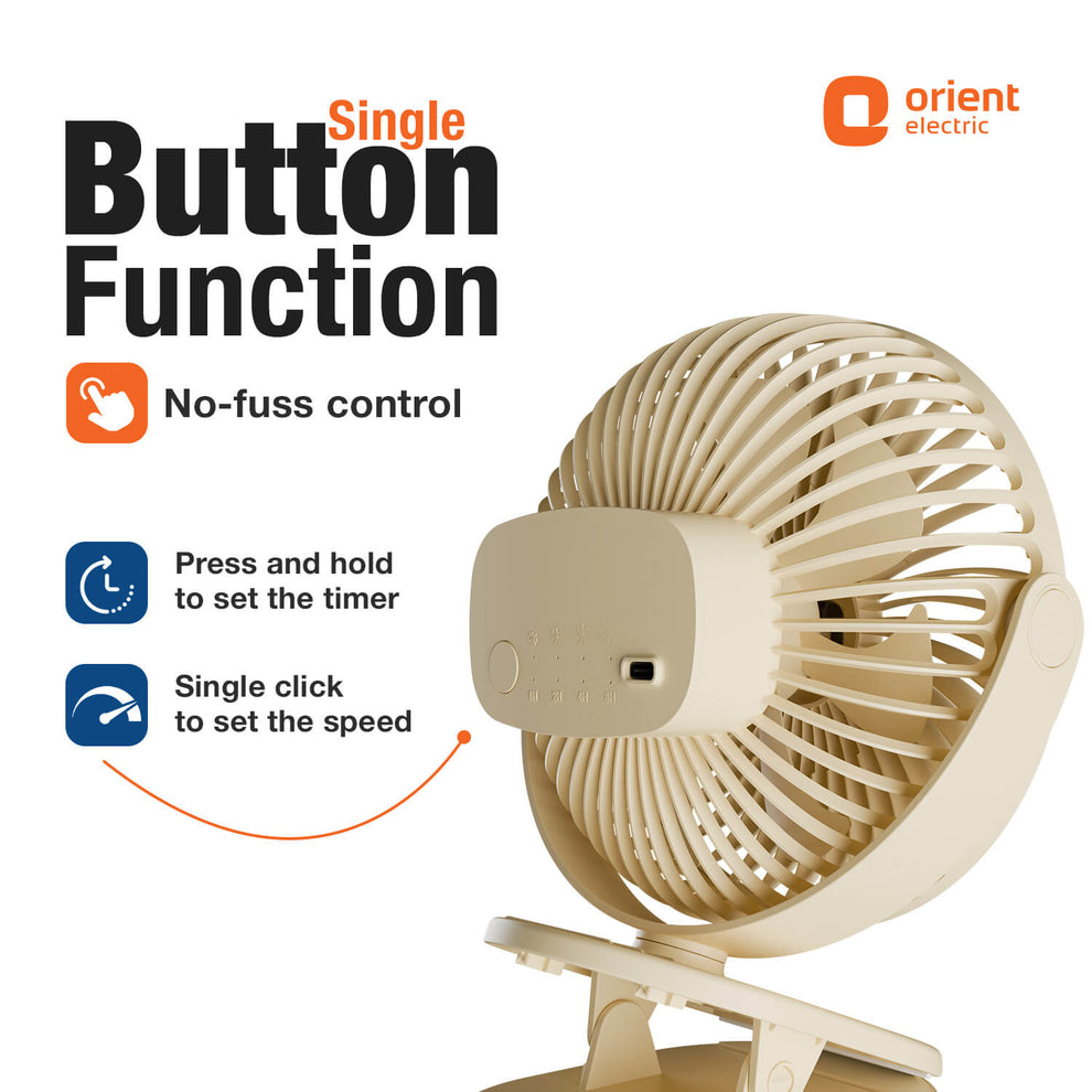 Beige Orient Orbis Personal Fan