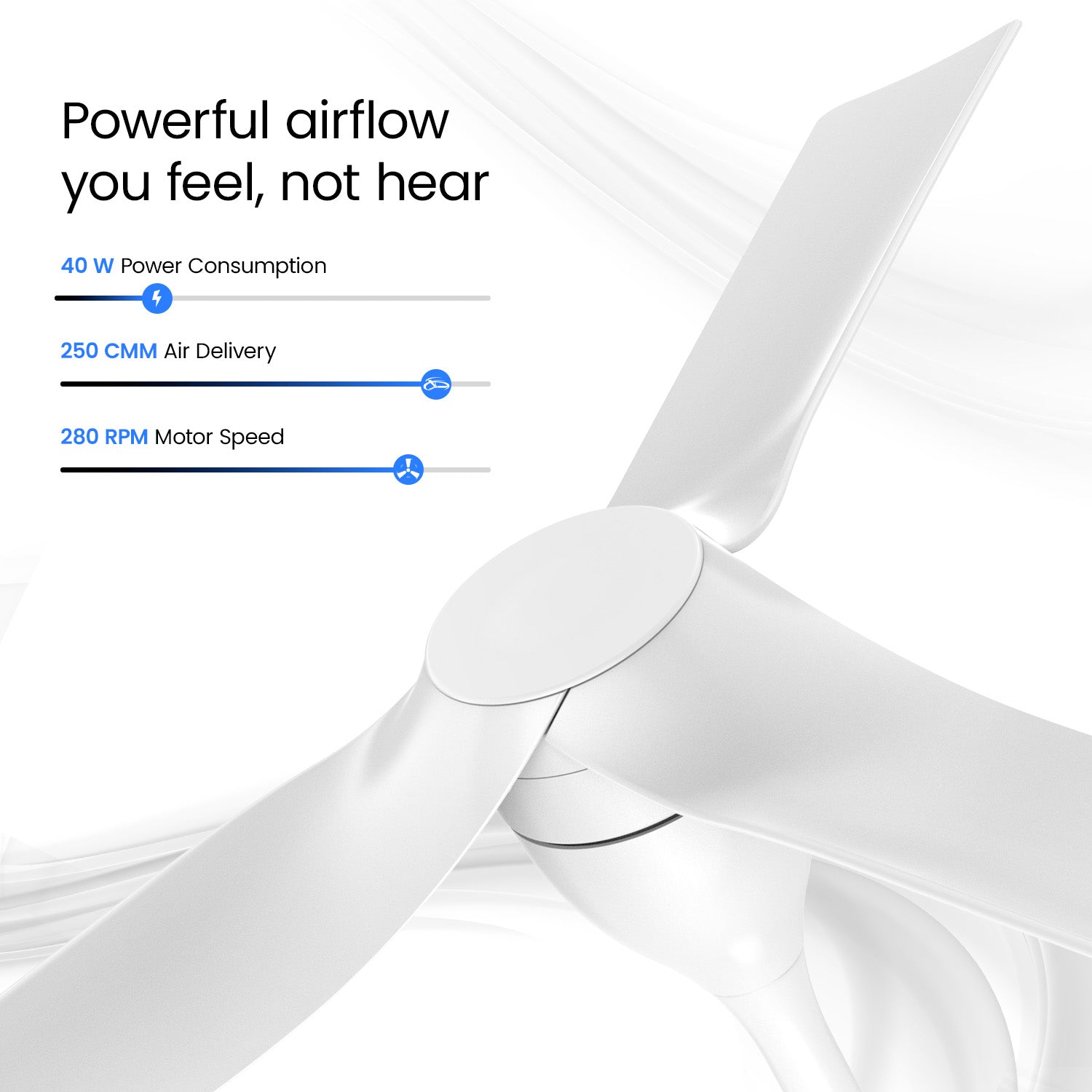 1200MM White Aerosilent BLDC Ceiling Fan Orient