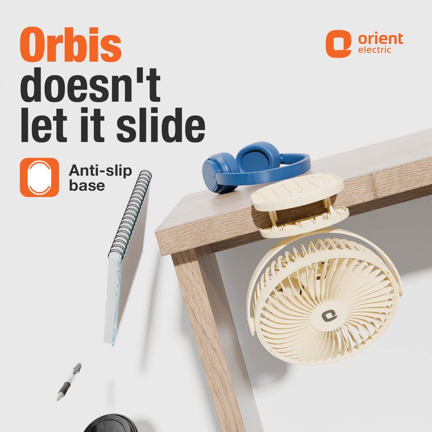 Beige Orient Orbis Personal Fan