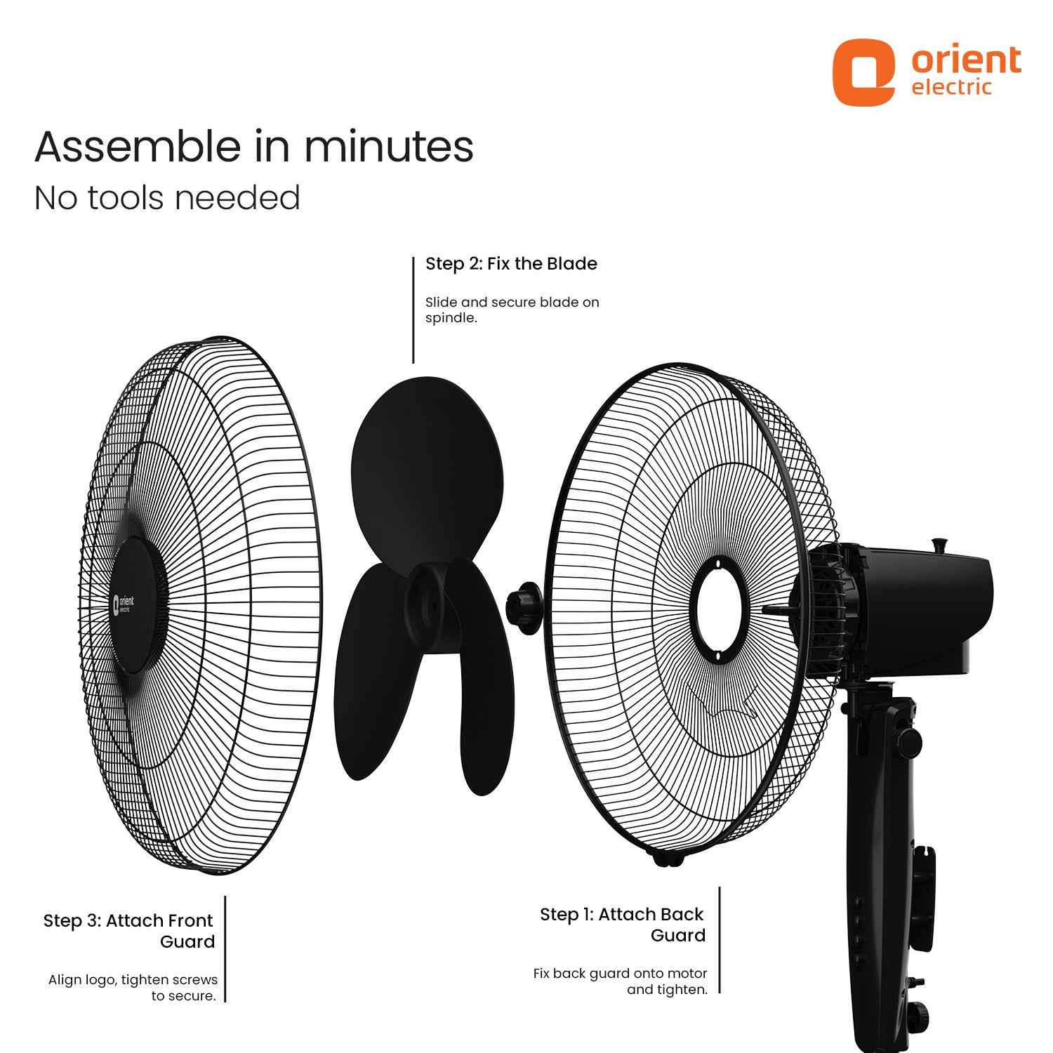 Black standing fan Stand 31 Neo from Orient