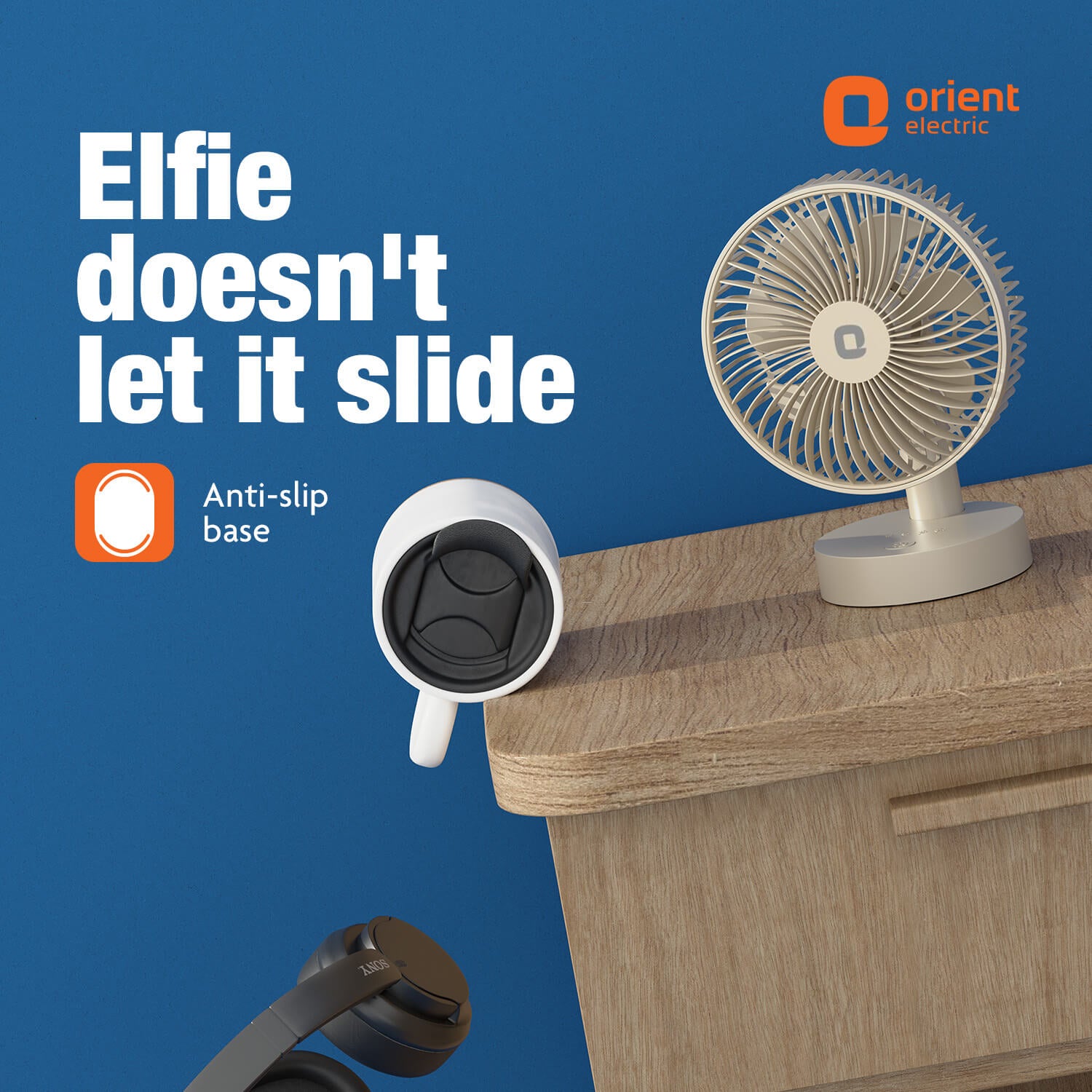 Beige Personal Fan from Orient