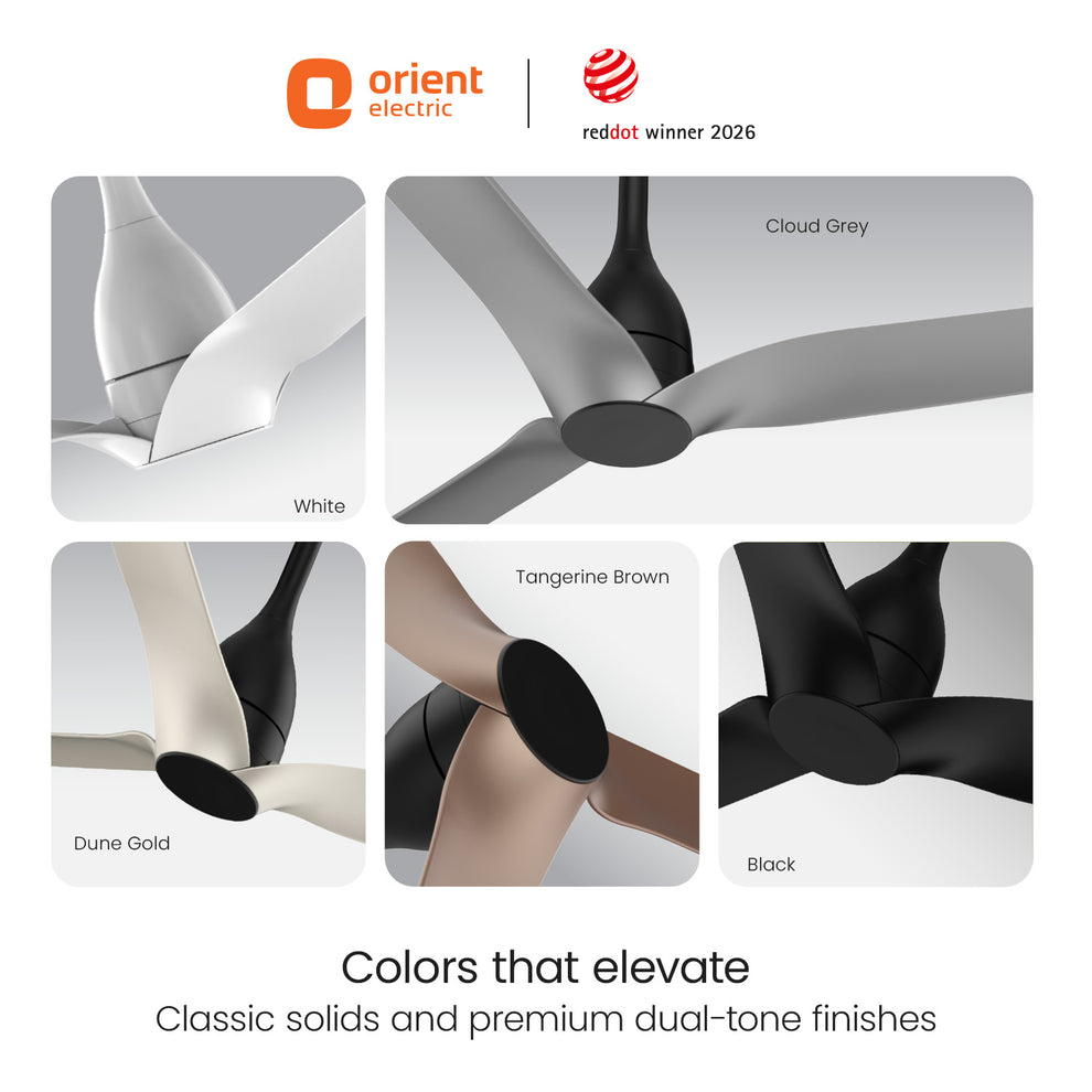 1200MM White Aerosilent BLDC Ceiling Fan Orient