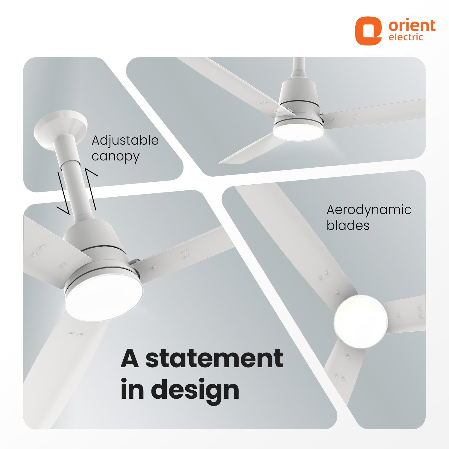 PROTON UL BLDC Fan white 1200 mm with led under light and aerodynamic blades