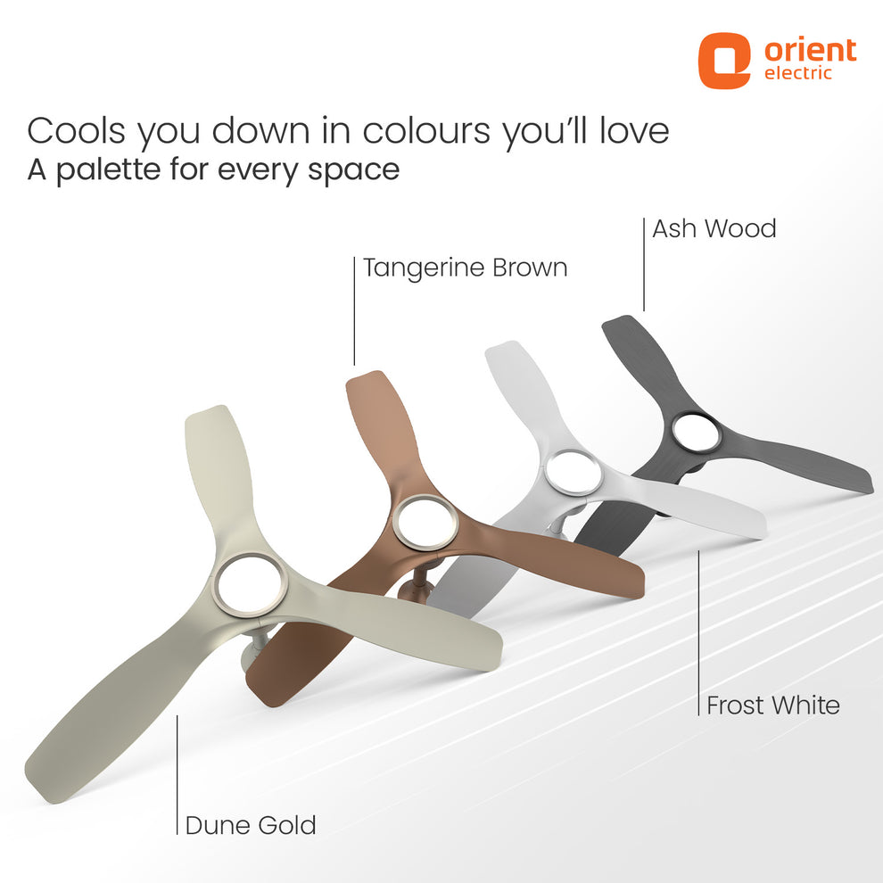 Underlight Tangerine Brown Aerosense Ceiling Fan By Orient