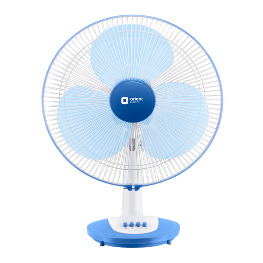 White Blue Orient Table Fan