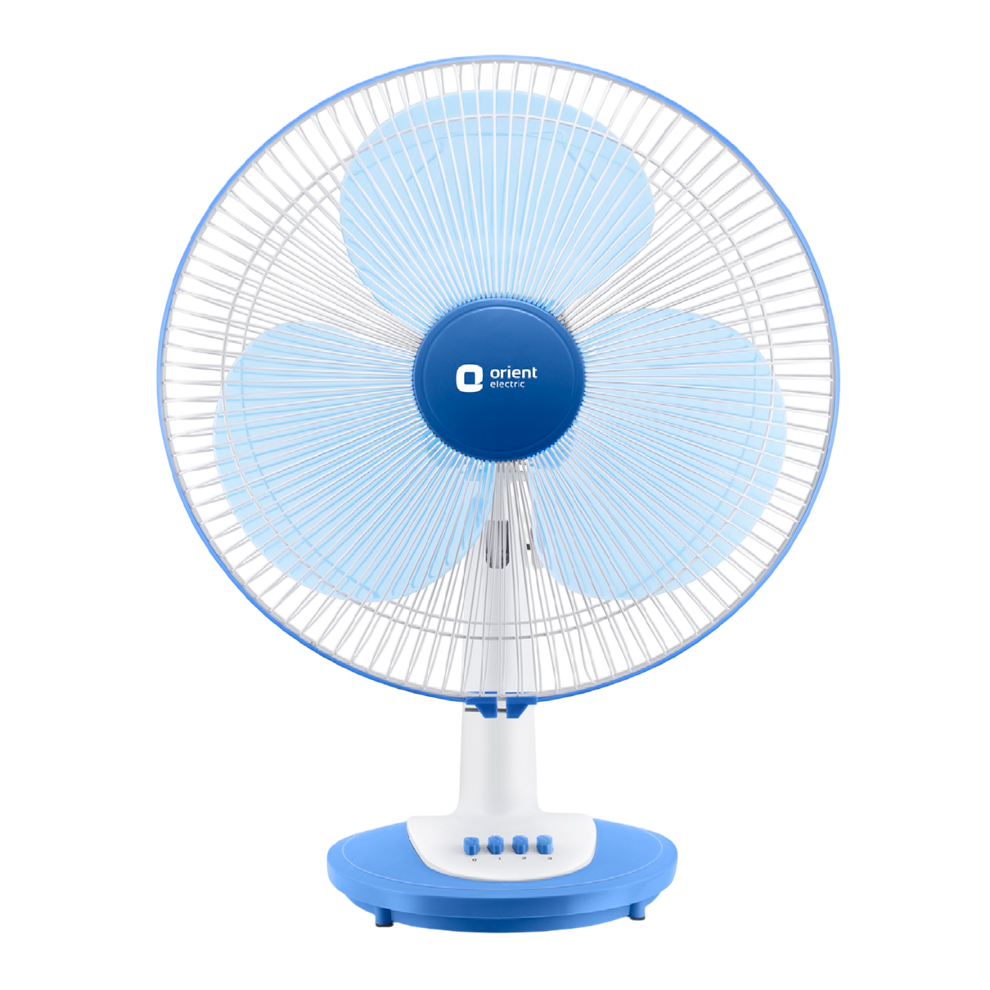 White Blue Orient Table Fan