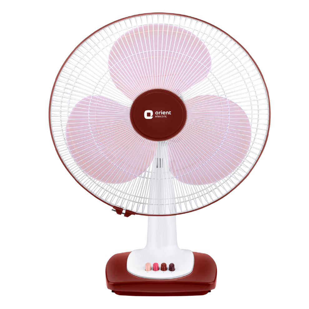 White Red Table Fan Orient