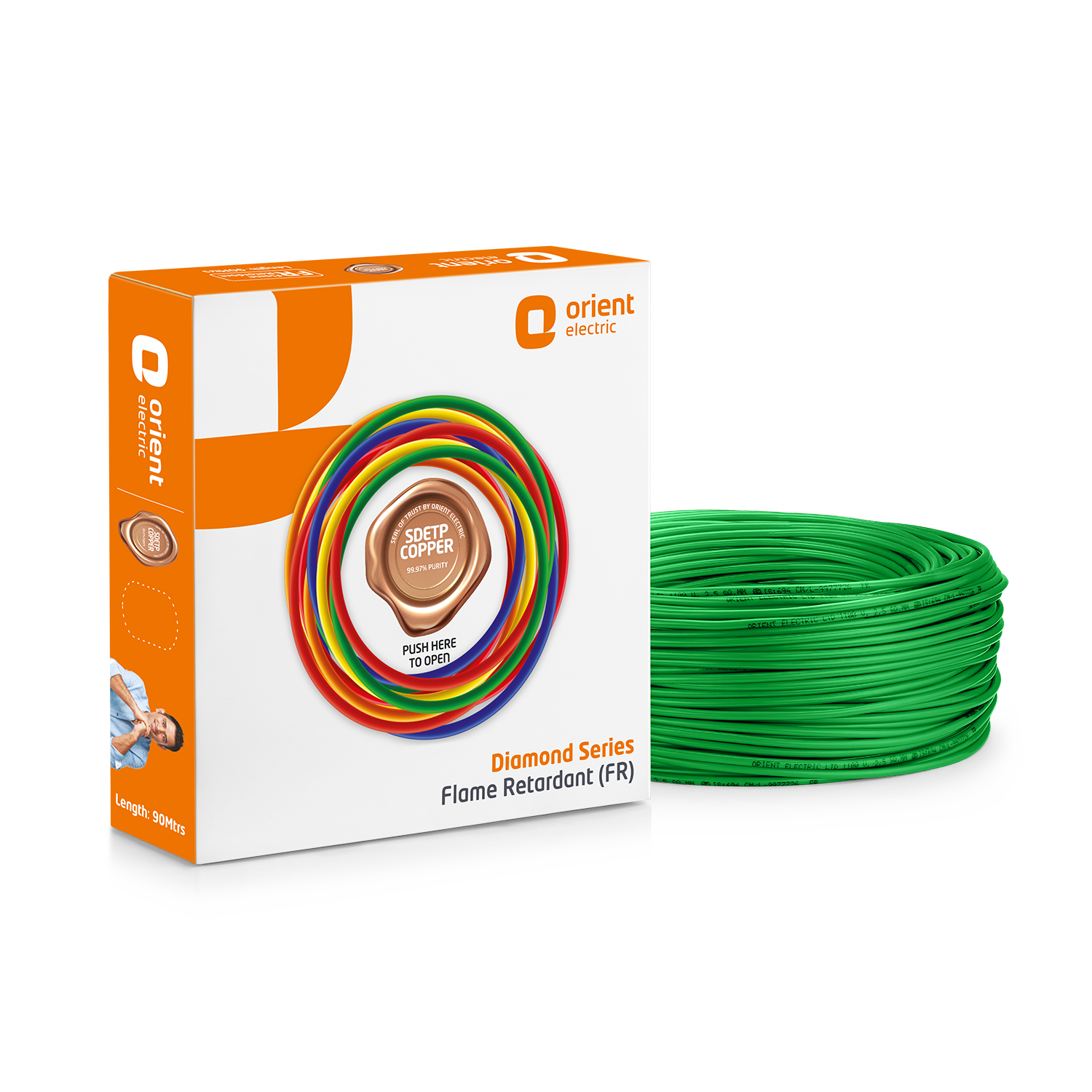 0.75 sq.mm, 1.0 sq.mm, 1.5 sq.mm, 2.5 sq.mm, 4.0 sq.mm, 6.0 sq.mm, 10.0 sq.mm, Green Wires Orient