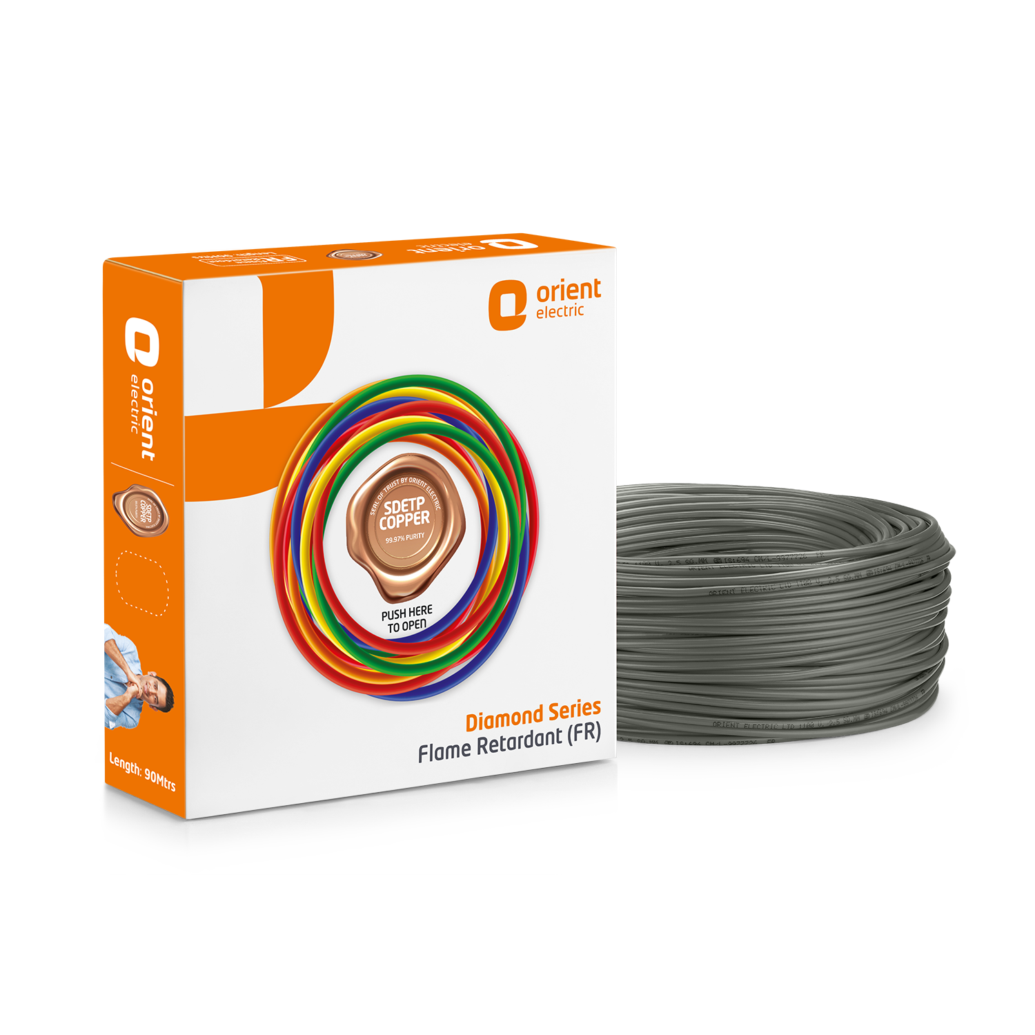 0.75 sq.mm, 1.0 sq.mm, 1.5 sq.mm, 2.5 sq.mm, 4.0 sq.mm, 6.0 sq.mm, 10.0 sq.mm, Grey Wires Orient