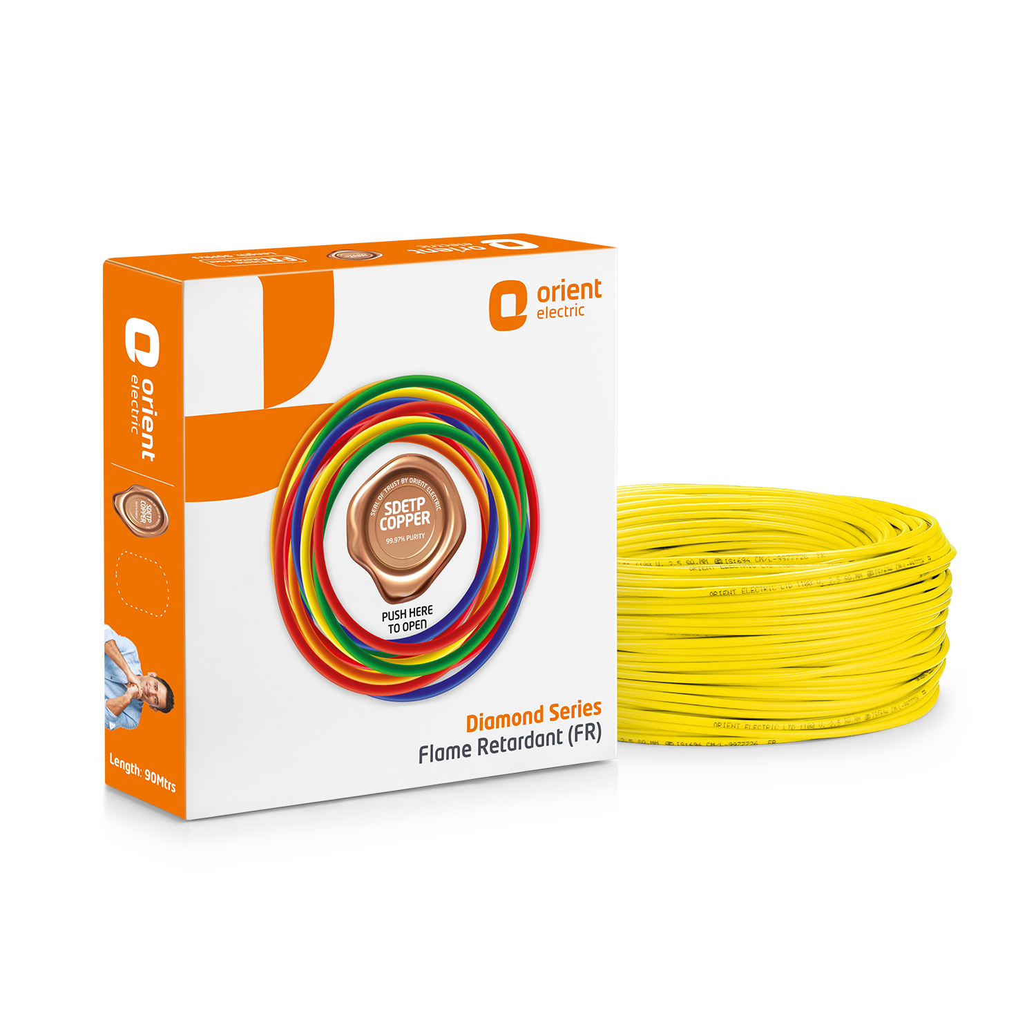 0.75 sq.mm, 1.0 sq.mm, 1.5 sq.mm, 2.5 sq.mm, 4.0 sq.mm, 6.0 sq.mm, 10.0 sq.mm, Yellow Wires Orient