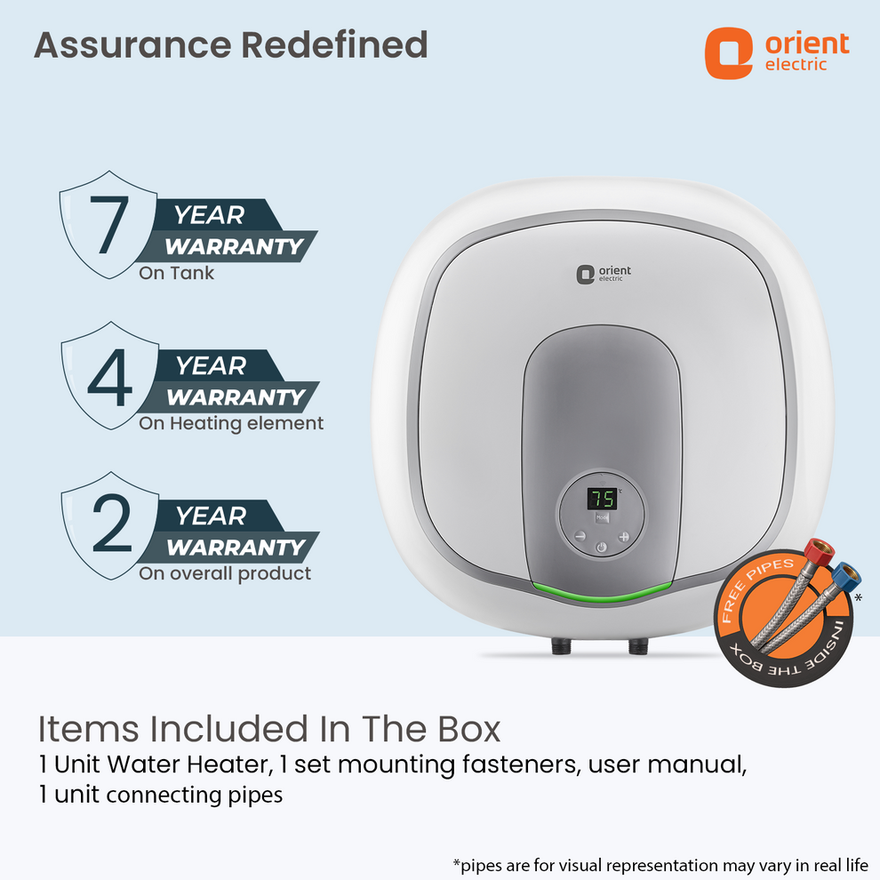 Orient Electric aquator iot water heater with free connecting pipes and 2 years warranty