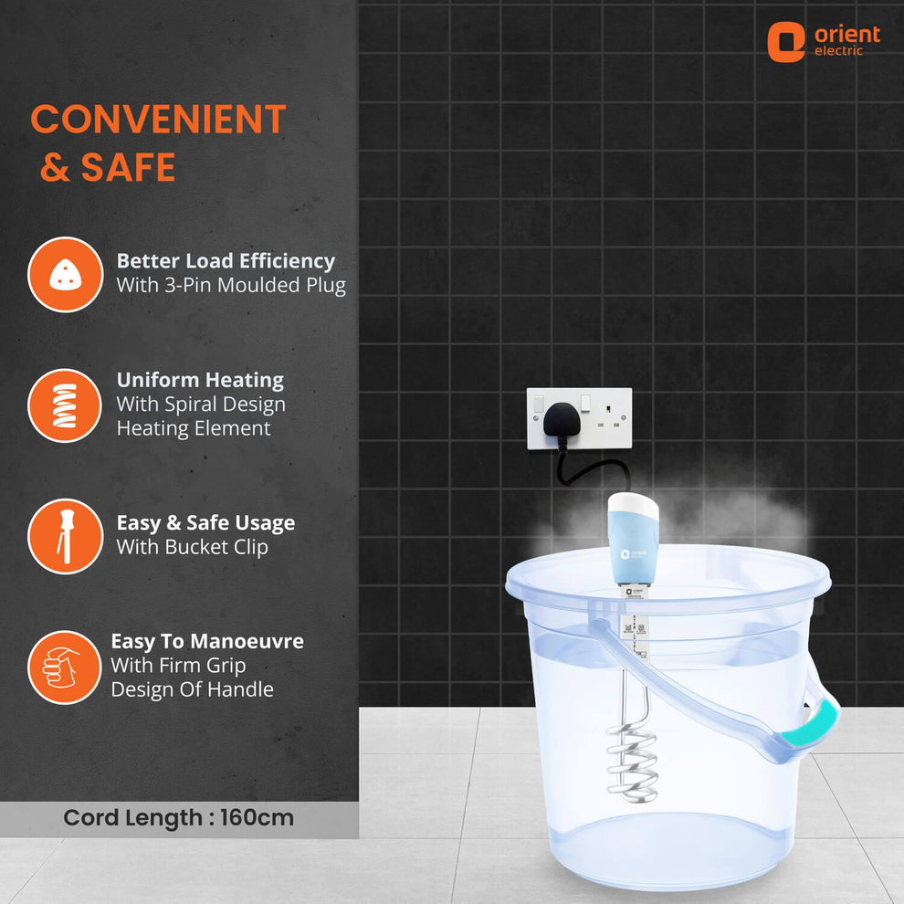 Water Heating Bucket Arc Plus 1500W Immersion Rod Water Heater