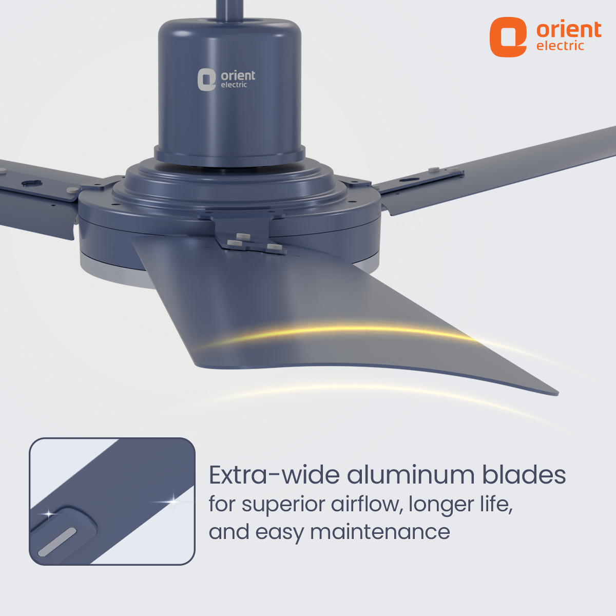 1200MM Steel Blue Ceiling Fan Orient