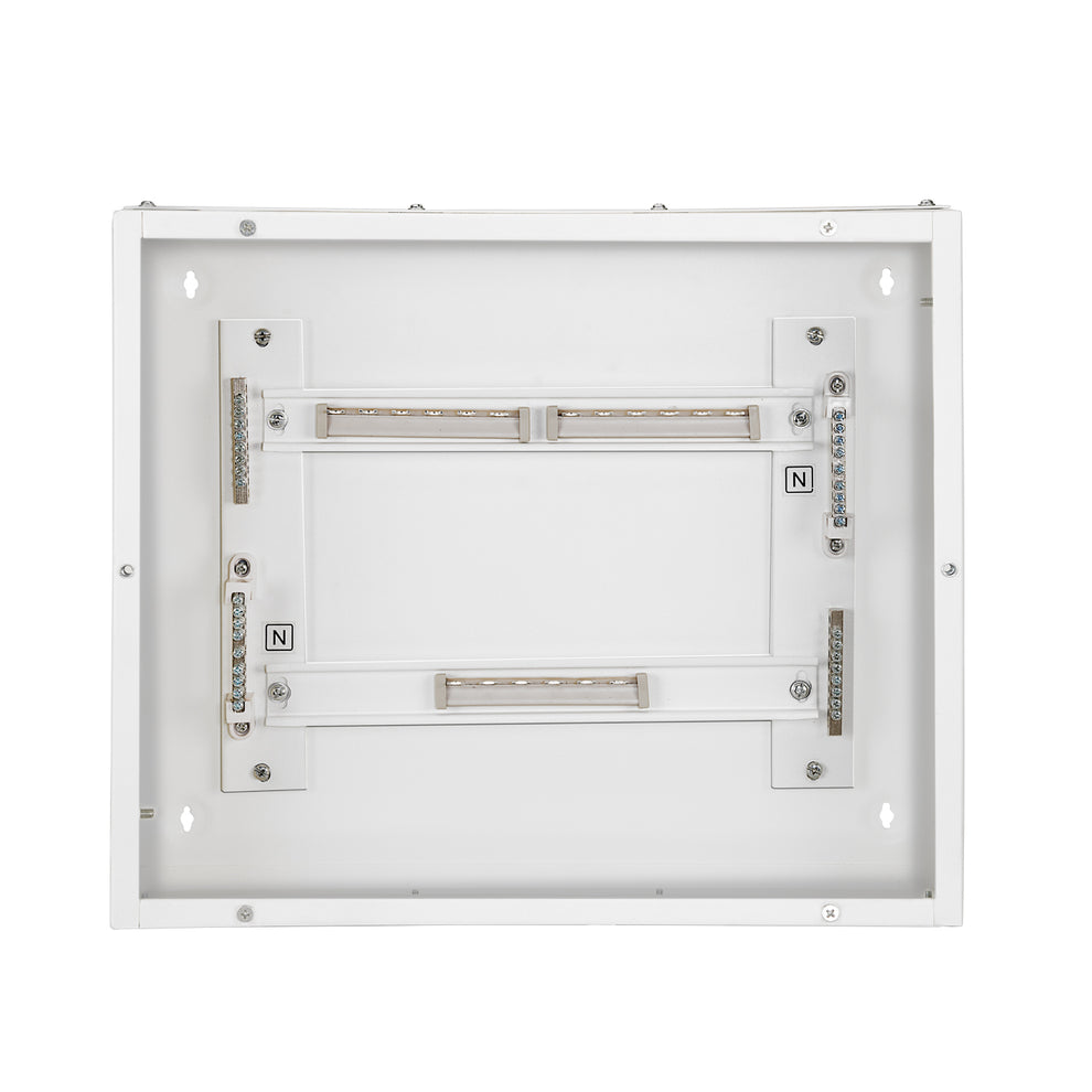 TPN 4W Canvas 'O' Horizontal Double Door Distribution Board - internal view with busbars - Orient Electric