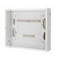 TPN 8W Canvas 'O' Horizontal Double Door Distribution Board - internal view with busbar and neutral earth bars - Orient Electric