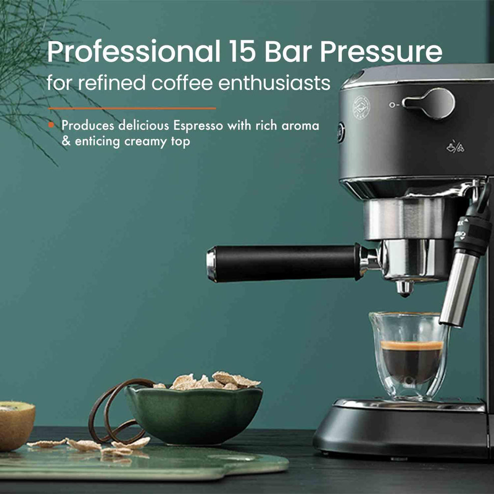 DeLonghi 1350 Watt Espresso Coffee Machine (Black)