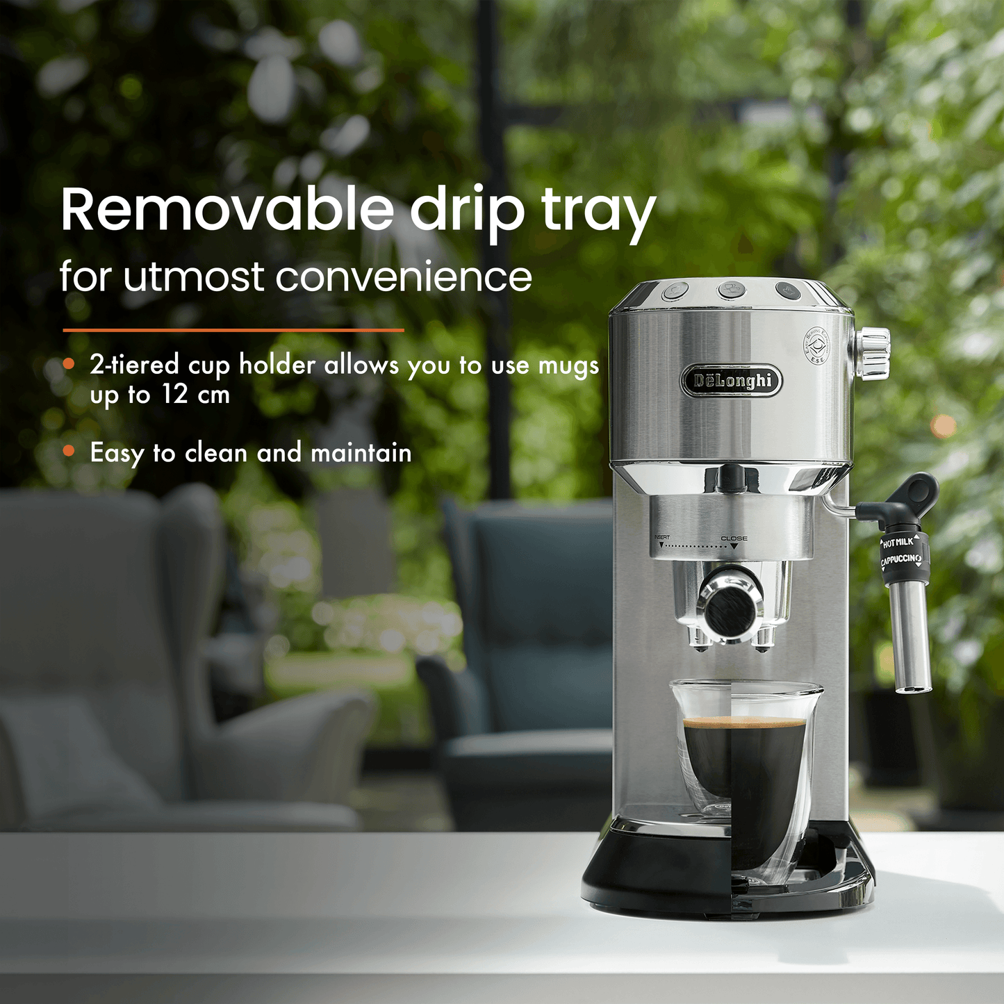 Buy DeLonghi 1350 Watt Espresso Coffee Machine, Metal