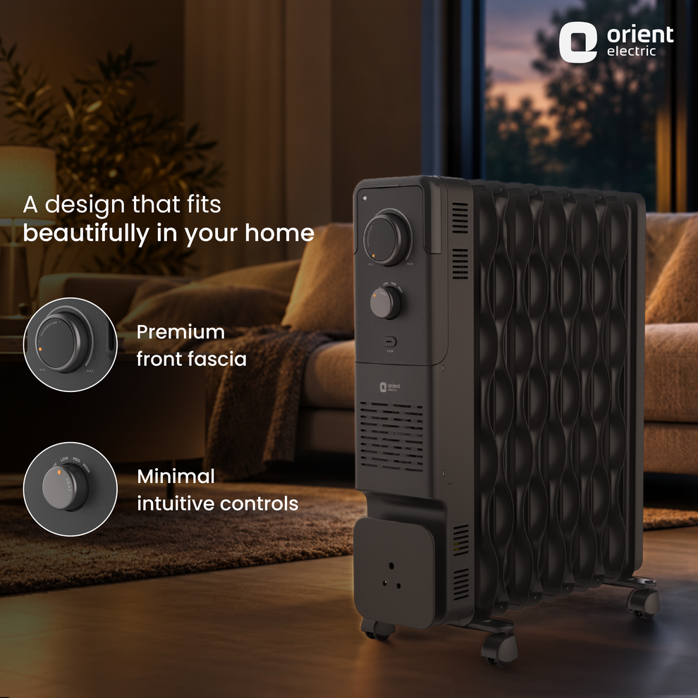 Orient Electric Hearth 9 Fin Oil Filled Radiator (OFR) 2400W - Orient Electric