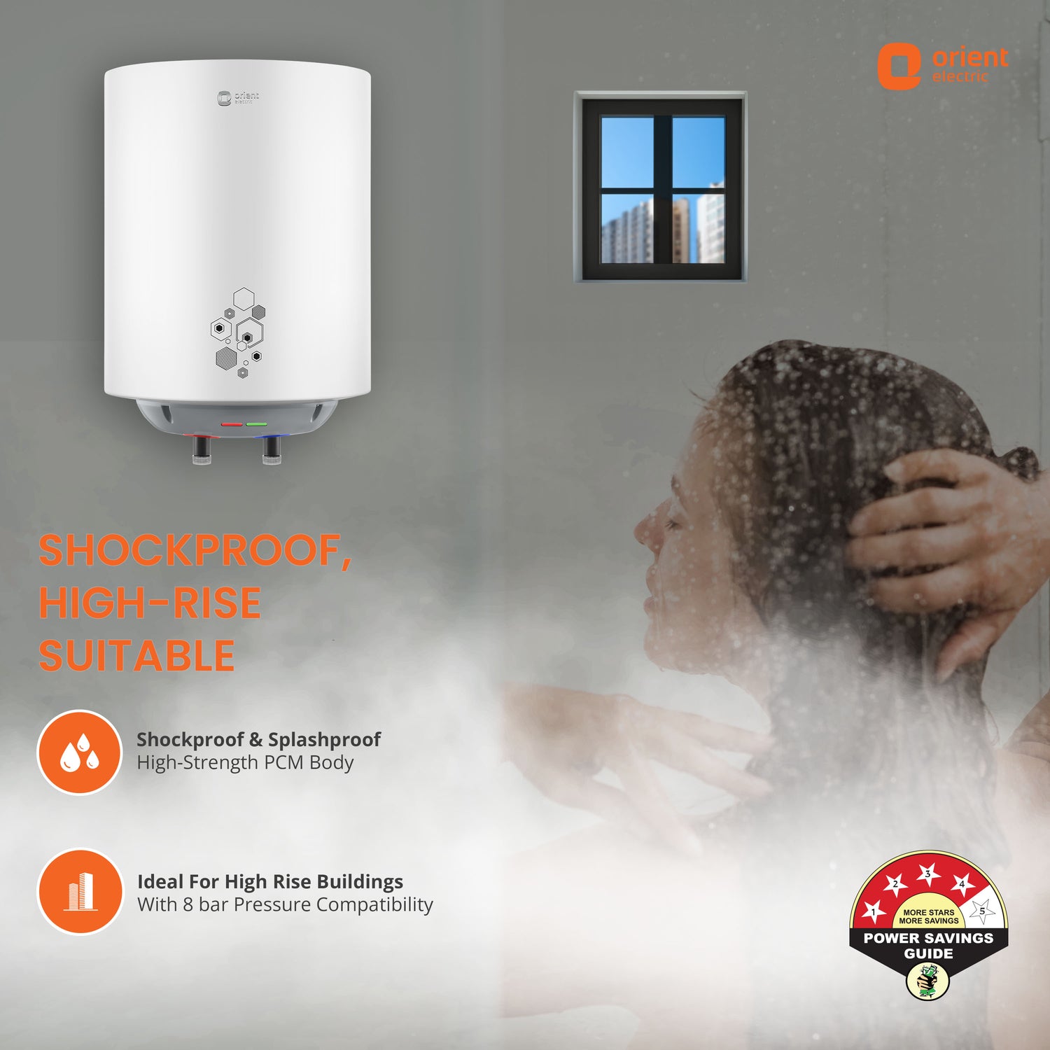 10L, 15L, 25L, Orient Geyser for Bathroom