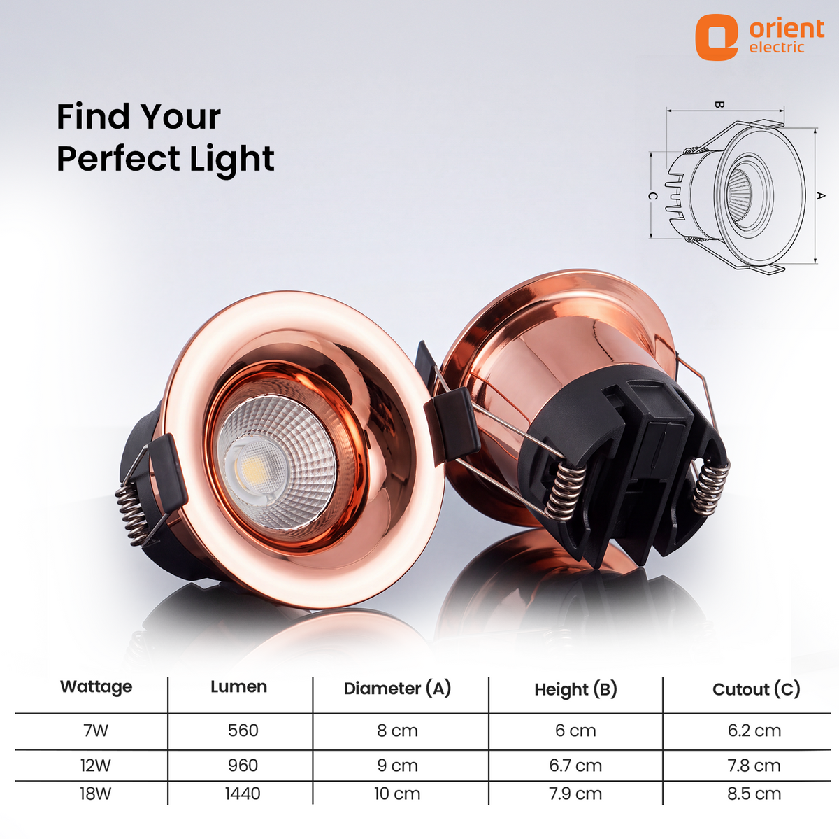 prism topaz cob downlighter 7w 12w 18w cool white natural white warm white led light dimensions