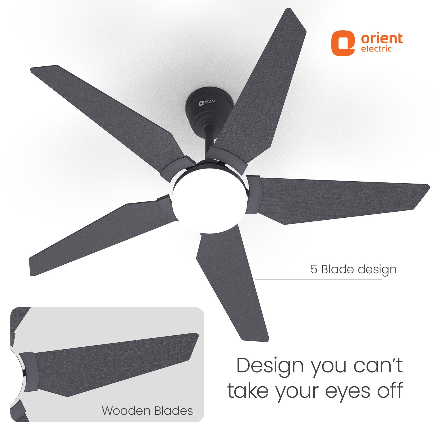 1320MM Underlight BLDC Ceiling Fan 5 Blade Orient