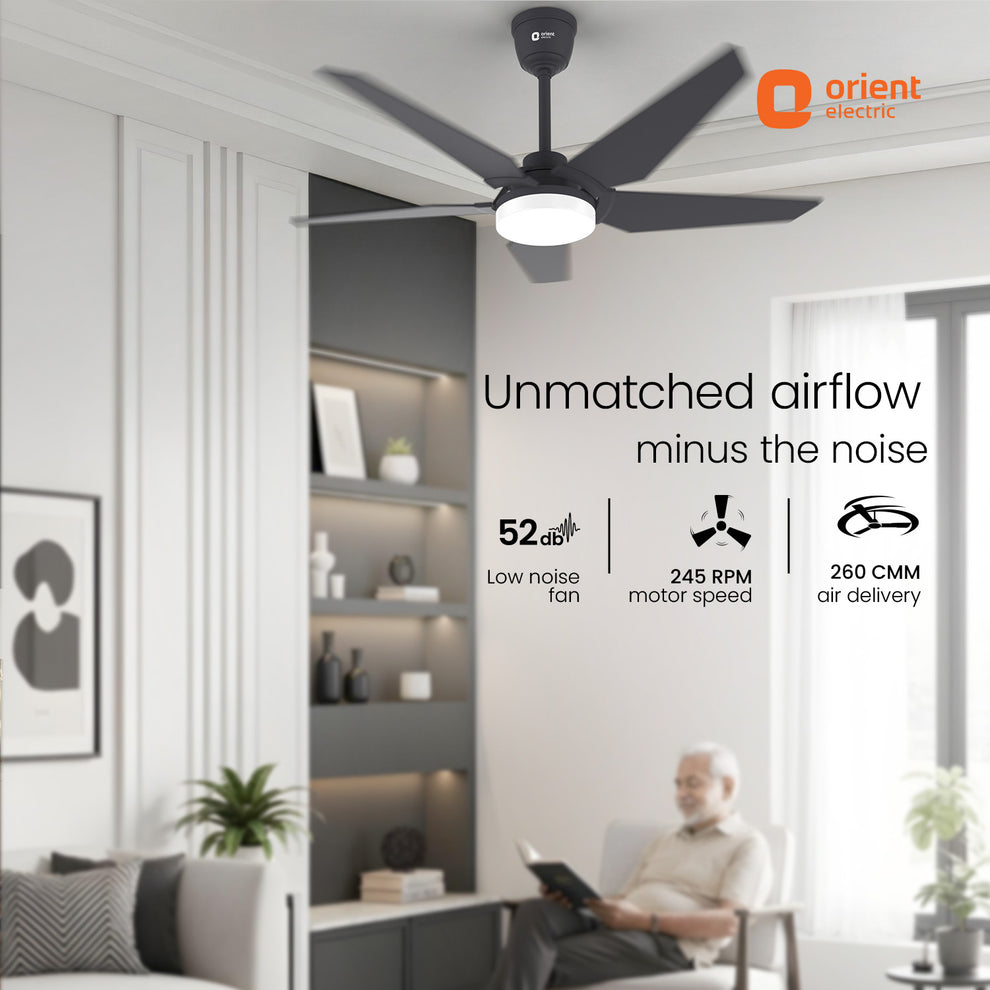 1320MM Underlight BLDC Ceiling Fan 5 Blade Orient Low Noise