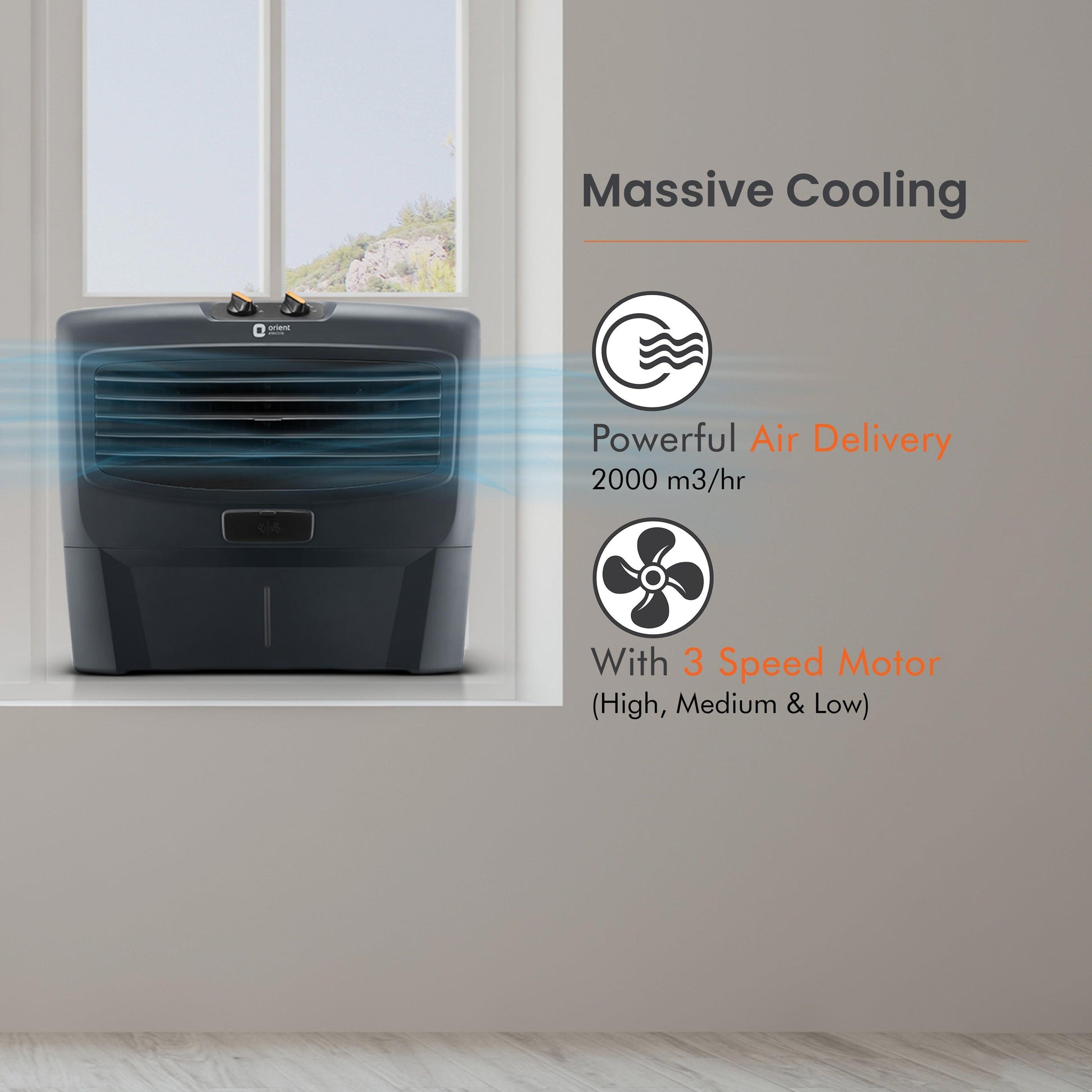 Buy Magicool+ Window 55L Window Air Cooler with Powerful Air Delivery ...