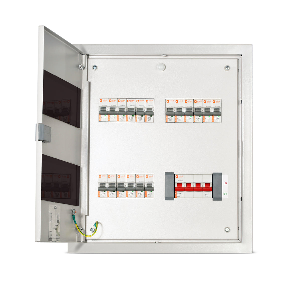 TPN 12W N' Series Acrylic Door Distribution Board - open door view - Orient Electric