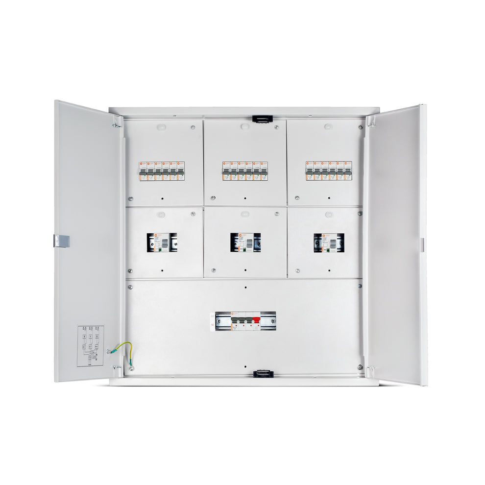 TPN 12W N' Series DB TPN DD 7 Segment Distribution Board - open door view - Orient Electric