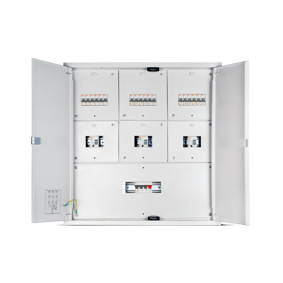 TPN 6W N' Series DB TPN DD 7 Segment Distribution Board - open door view - Orient Electric