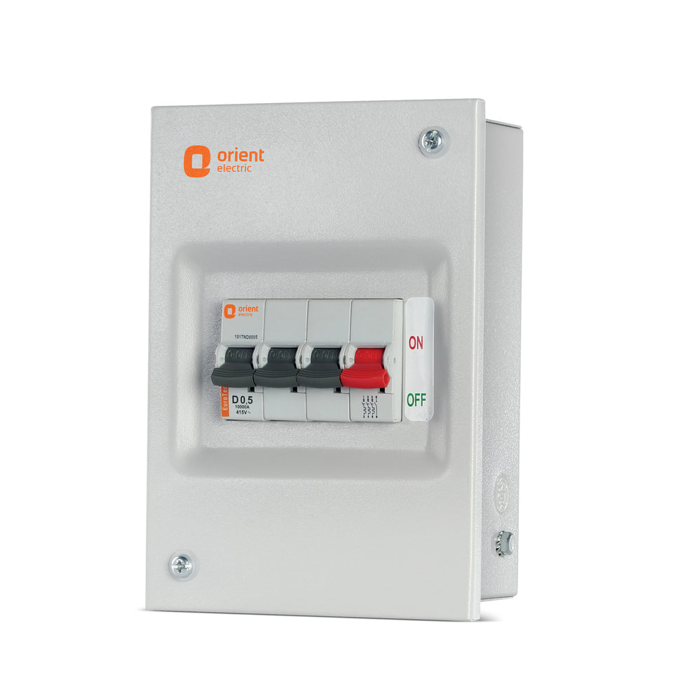 Sheet Metal 4W N' Series MCB Enclosure Distribution Board - front view - Orient Electric