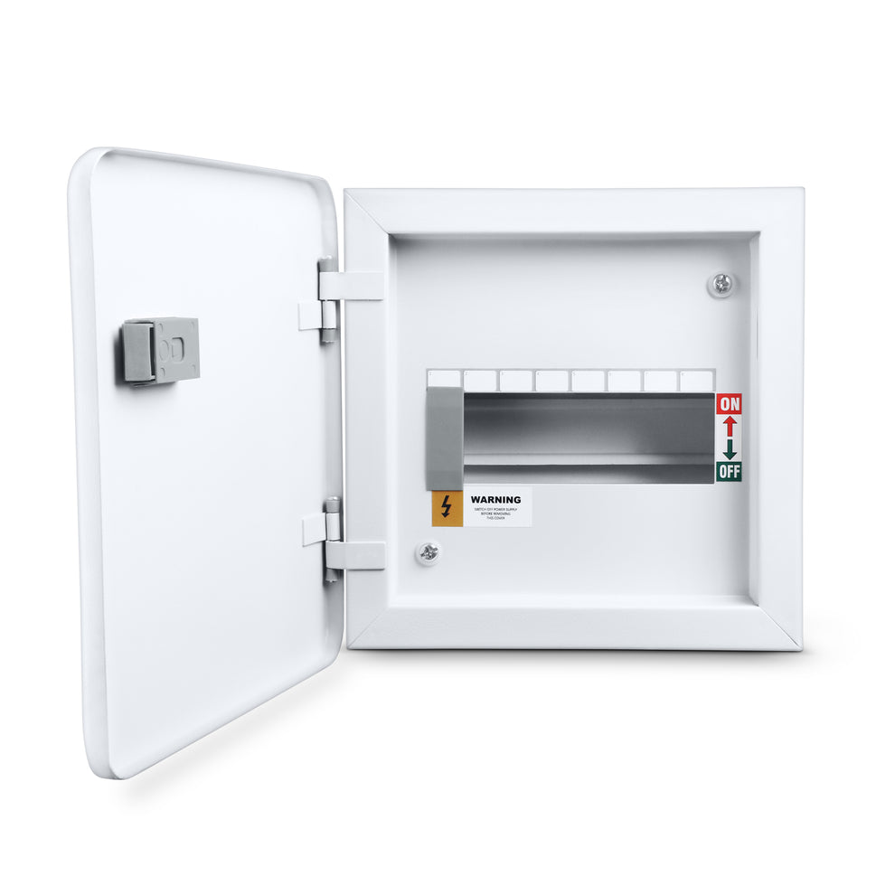 SPN 8W Stella Double Door Distribution Board - open door view - Orient Electric