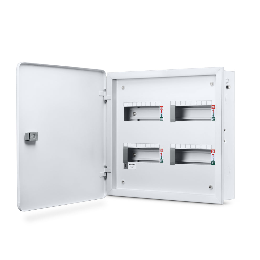TPN 6W Stella Double Door Distribution Board - open door angled view - Orient Electric