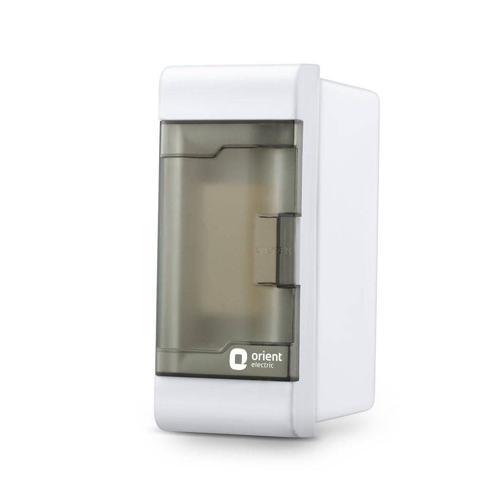 Plastic 2W Stella MCB Enclosure Distribution Board - front view, flat - Orient Electric