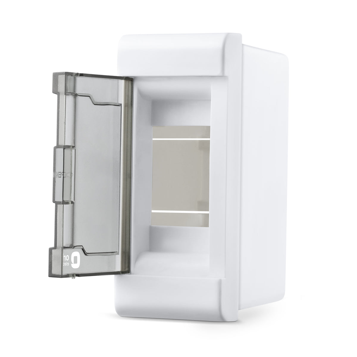 Plastic 2W Stella MCB Enclosure Distribution Board - open door view - Orient Electric