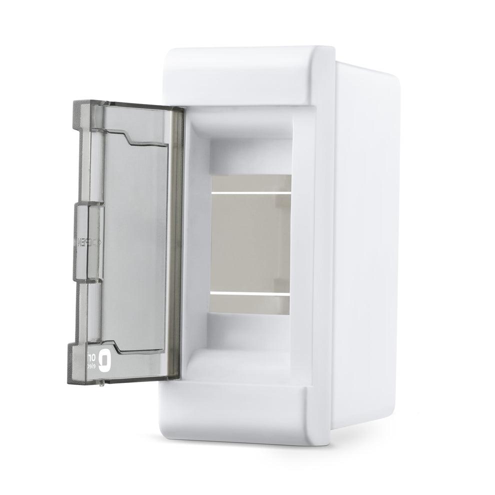 Plastic 2W Stella MCB Enclosure Distribution Board - open door view - Orient Electric